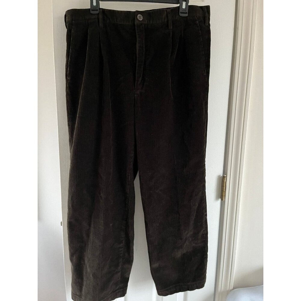 Vtg 1990's SALUTE Oleg Cassini Brown Thick Corduroy Men's Pants 38